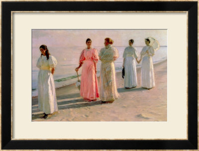 Promenade On The Beach by Michael Peter Ancher Pricing Limited Edition Print image