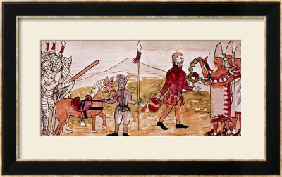 The Tlaxcalan Suing For Peace With Hernando Cortes (1485-1547) (Manuscript) by Diego Duran Pricing Limited Edition Print image
