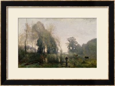 Morning At Ville-D'arvray Or, The Cowherd, 1868 by Jean-Baptiste-Camille Corot Pricing Limited Edition Print image