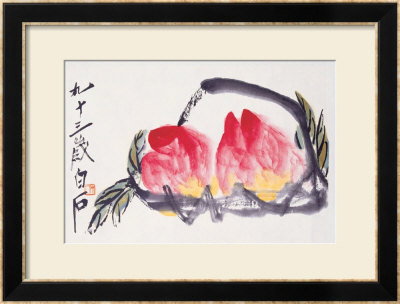 A Pile Of Many Fresh Rip Peaches by Baishi Qi Pricing Limited Edition Print image