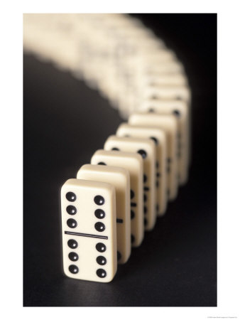 Dominoes Lined Up by Fogstock Llc Pricing Limited Edition Print image