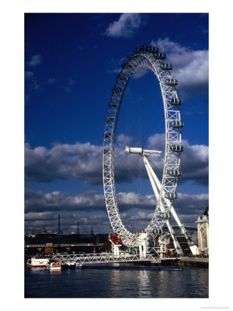 The Millennium Eye And Thames River, London, United Kingdom by Rick Gerharter Pricing Limited Edition Print image
