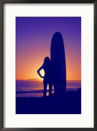 Surfer Girl, Silhouette by Jerry Koontz Pricing Limited Edition Print image