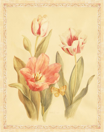 Tulips And Butterflies Ii by Danhui Nai Pricing Limited Edition Print image