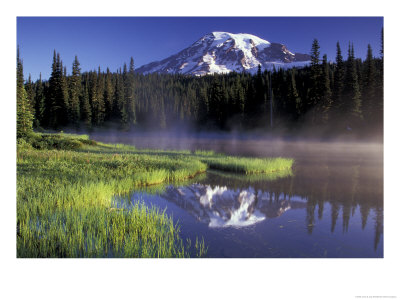 Early Morning On Reflection Lake, Mt. Rainier National Park, Washington, Usa by Jamie & Judy Wild Pricing Limited Edition Print image