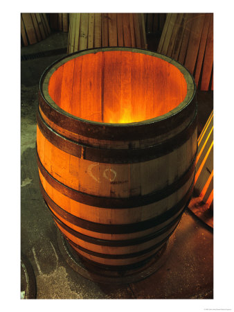 Toasting A New Oak Wine Barrel At The Demptos Cooperage, Napa Valley, California, Usa by John Alves Pricing Limited Edition Print image
