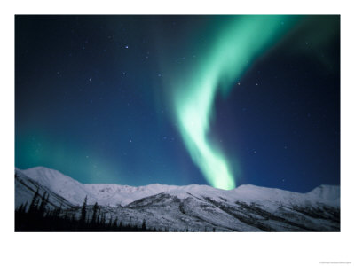 Curtains Of Green Northern Lights Above The Brooks Range, Alaska, Usa by Hugh Rose Pricing Limited Edition Print image