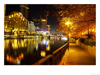 Southbank, Yarra River, And Flinders Walk, Melbourne, Victoria, Australia by David Wall Pricing Limited Edition Print image
