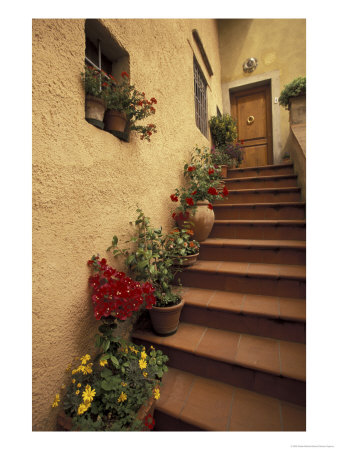 Tuscan Staircase, Italy by Walter Bibikow Pricing Limited Edition Print image
