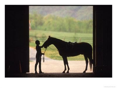 Silhouette Of Rider And Horse by Stewart Cohen Pricing Limited Edition Print image