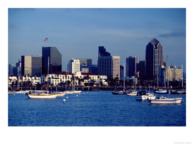 Skyline And Boats, San Diego, Ca by Inga Spence Pricing Limited Edition Print image