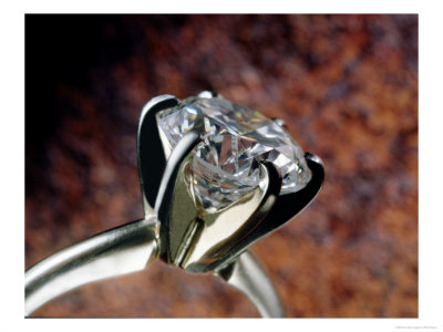 Close-Up Of Diamond On Ring by Peter Kaskons Pricing Limited Edition Print image