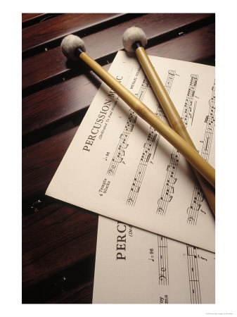 Sheet Music And Mallets On Xylophone by Bill Melton Pricing Limited Edition Print image