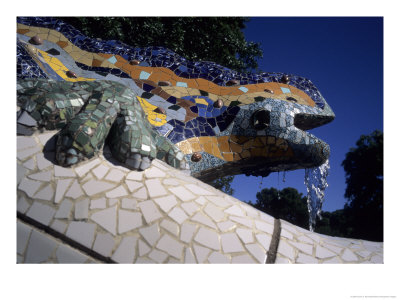 Antoni Gaudi Was The First To Use Recycled Construction Waste In Works, Parc Guell, Barcelona, Spai by Taylor S. Kennedy Pricing Limited Edition Print image