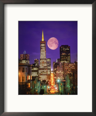 Moon Over Transamerica Building, San Francisco, Ca by Terry Why Pricing Limited Edition Print image