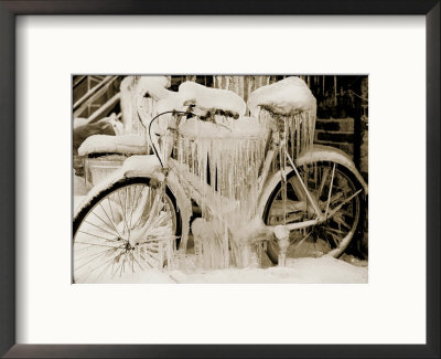 Ice Covered Bicycle, Wisconsin by John Glembin Pricing Limited Edition Print image
