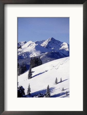 Distant View Of Downhill Skiers, Vail, Co by Jack Affleck Pricing Limited Edition Print image