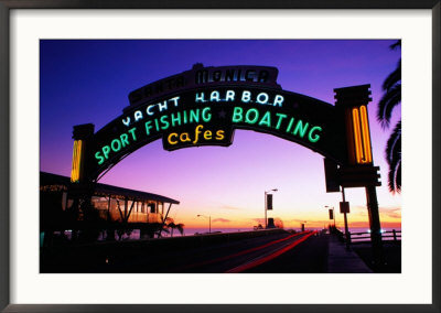 Neon Sign On Santa Monica Pier, Los Angeles, United States Of America by Richard Cummins Pricing Limited Edition Print image