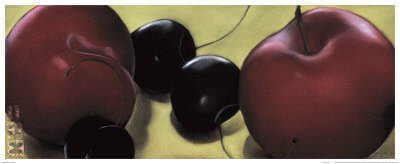 Red Plums And Cherries by Sylvia Gonzalez Pricing Limited Edition Print image