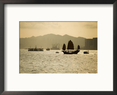 Duk Ling Junk Sailing On Hong Kong Harbour, Hong Kong, China by Greg Elms Pricing Limited Edition Print image