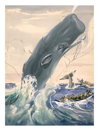 A Sperm Whale Leaps After Being Struck With A Harpoon by National Geographic Society Pricing Limited Edition Print image