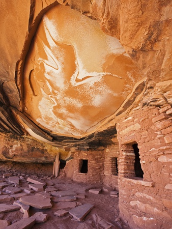 Usa Utah Fallen Roof Ruin Indian Ruins In North Fork Of Mule Canyon Cedar Mesa by Fotofeeling Pricing Limited Edition Print image