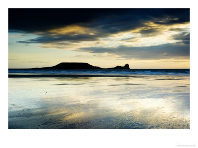 The Worms Head, Gower Peninsula, South Wales by Martin Page Pricing Limited Edition Print image