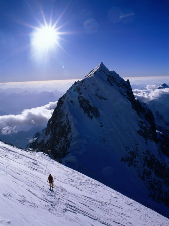 Mountaineer On Peak In Hindu Kush Range, Tirich Mir, Pakistan by Grant Dixon Pricing Limited Edition Print image