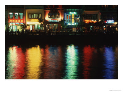 Night Spot At Boat Quay, Singapore by Russell Gordon Pricing Limited Edition Print image