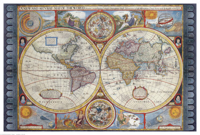 Antique Map, New Map Of The World, 1626 by John Speed Pricing Limited Edition Print image