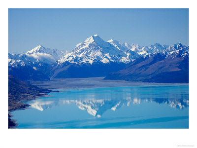 Aoraki, Mt Cook And Lake Pukaki, South Canterbury, South Island, New Zealand by David Wall Pricing Limited Edition Print image