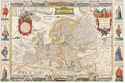 Antique Map, Nova Europa, 1652 by Nicholas Visscher Pricing Limited Edition Print image