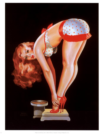 Pin-Up Girl On Scale by Peter Driben Pricing Limited Edition Print image