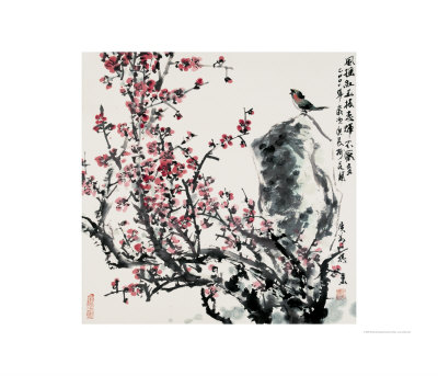 Cherry Blossoms And Bird by Wanqi Zhang Pricing Limited Edition Print image