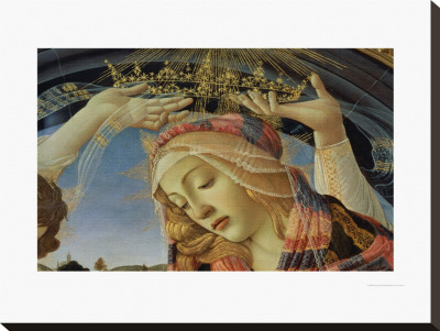 The Madonna Of The Magnificat, Detail Of The Virgin's Face And Crown, 1482 by Sandro Botticelli Pricing Limited Edition Print image