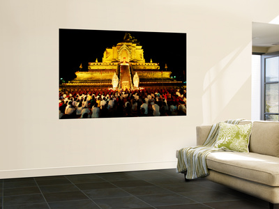Chedi Luang Temple During Maga Puja Festival, Chiang Mai, Thailand by Alain Evrard Pricing Limited Edition Print image