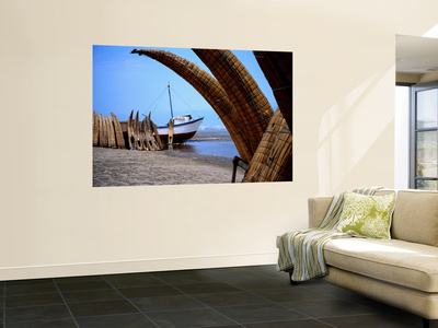 Caballitos Or Totora Reed Boats Drying Beach by Corey Wise Pricing Limited Edition Print image