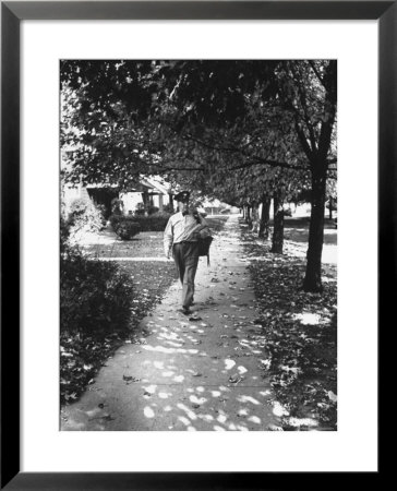 Postman Making His Regular Trip Down The Tree Lined Block Where He Has Delivered Mail For 20 Years by Alfred Eisenstaedt Pricing Limited Edition Print image