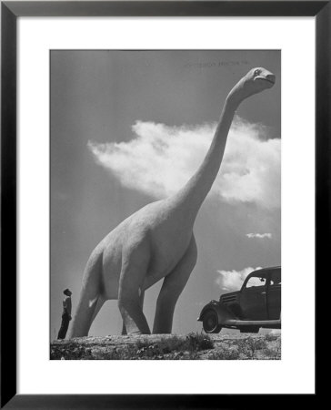 Large Statue Of Dinosaur In Dinosaur Park Tourist Attraction by Alfred Eisenstaedt Pricing Limited Edition Print image