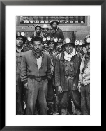 Miners With Boss Of Communist Run Miners Union In Bolivia Ireno Pimentel by Dmitri Kessel Pricing Limited Edition Print image