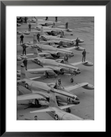 Pilots Posing With Their F-80 Planes by Walter Sanders Pricing Limited Edition Print image