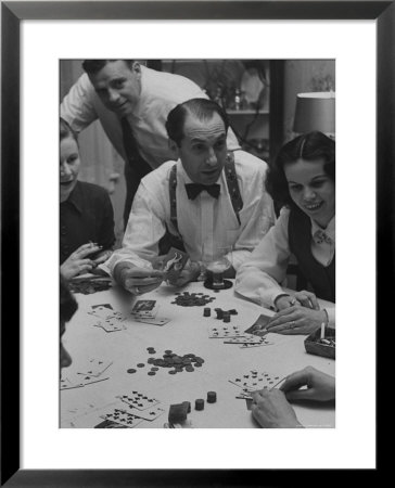 Poker Game Being Played With Pennies Instead Of Chips by Nina Leen Pricing Limited Edition Print image