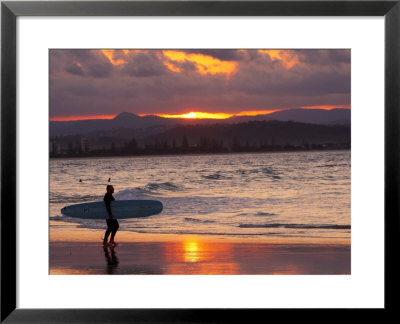 Surfer At Sunset, Gold Coast, Queensland, Australia by David Wall Pricing Limited Edition Print image