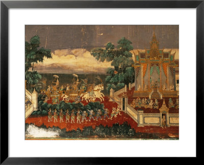 Mural Of The Ramayana On Wall Of The Royal Palace, Phnom Penh, Cambodia, Southeast Asia by Gavin Hellier Pricing Limited Edition Print image