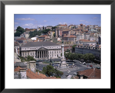 Aerial View Of Rossio Square And City, Lisbon, Portugal by J Lightfoot Pricing Limited Edition Print image