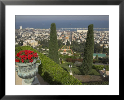 Elevated View Of City Including Bahai Shrine And Gardens, Haifa, Israel, Middle East by Eitan Simanor Pricing Limited Edition Print image