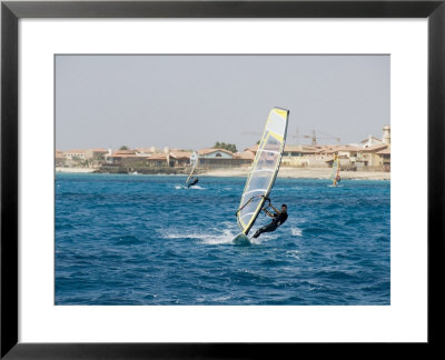 Wind Surfing At Santa Maria On The Island Of Sal (Salt), Cape Verde Islands, Africa by R H Productions Pricing Limited Edition Print image