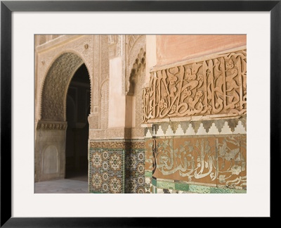 Interior Details, Ali Ben Youssef Madersa Theological College, Marrakech, Morocco by Walter Bibikow Pricing Limited Edition Print image