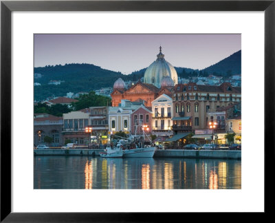 Waterfront View Of Southern Harbor, Lesvos, Mithymna, Northeastern Aegean Islands, Greece by Walter Bibikow Pricing Limited Edition Print image