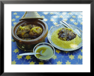 Traditional Food Including Chicken Tajine And Lamb With Couscous, Marrakech (Marrakesh), Morocco by Lee Frost Pricing Limited Edition Print image